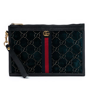 Pre-Loved Gucci GG Velvet Ophidia Clutch